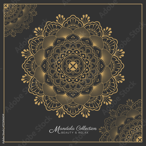 mandala decorative ornament design for coloring page, greeting card, invitation, tattoo, yoga and spa symbol. Vector illustration