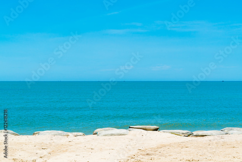 Seascape of Chalathat beach in Songkhla province, Thailand