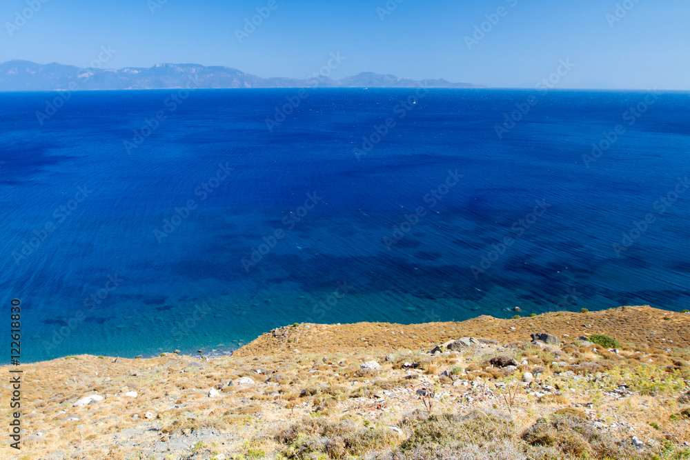 View to the coast in Kos, Greece.