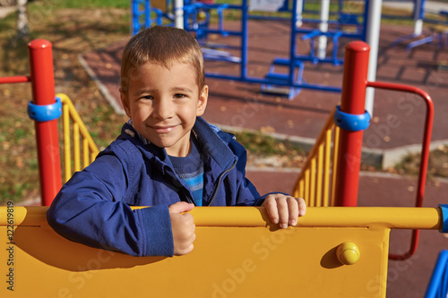 Portrait of a happy child on the playground