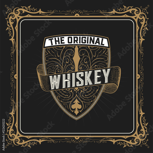 Vintage shield for whiskey packing