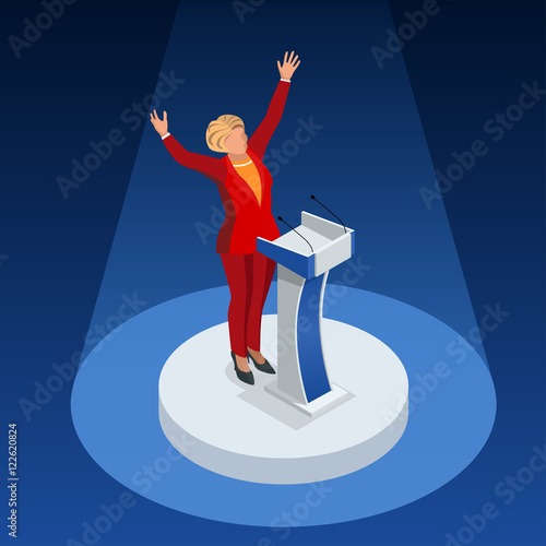 Us Election 2016 infographic Democrat Republican party candidate convention. Usa symbol Presidential debate vector icon.