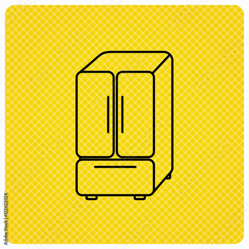 American fridge icon. Refrigerator sign.