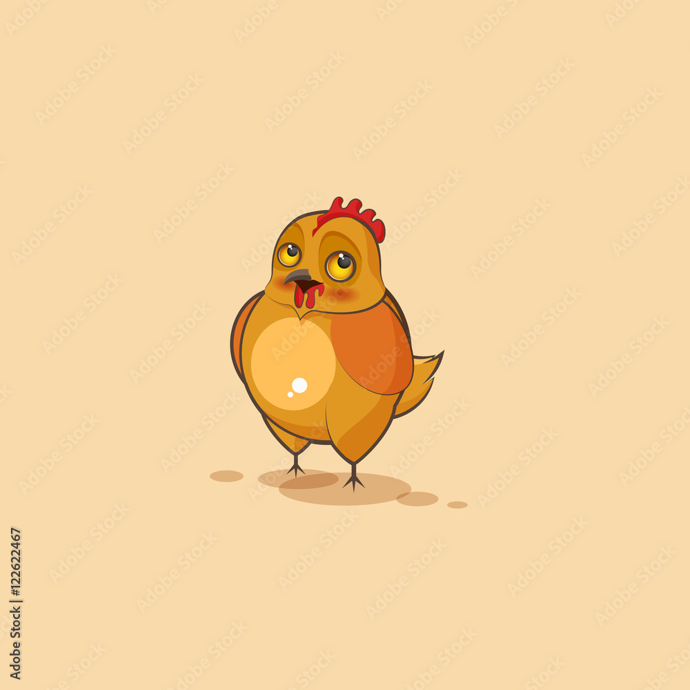 Emoji character cartoon Hen embarrassed Emoji character cartoon Hen embarrassed