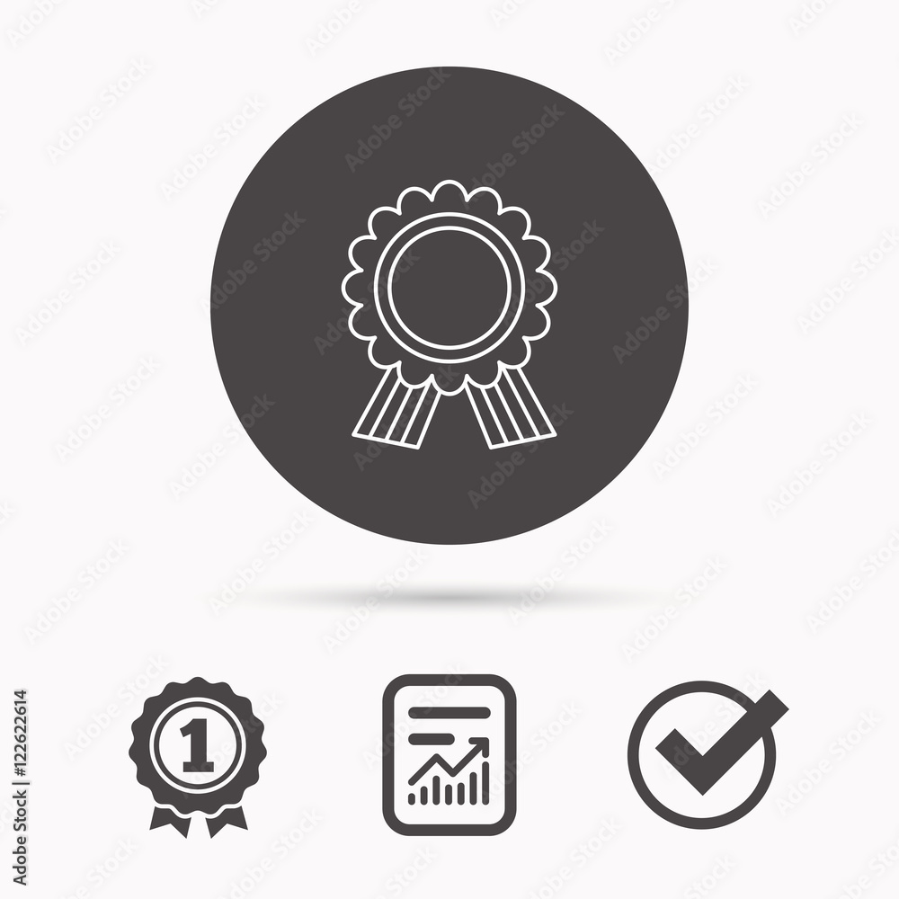 Award medal icon. Winner achievement sign. Award medal icon. Winner achievement sign.