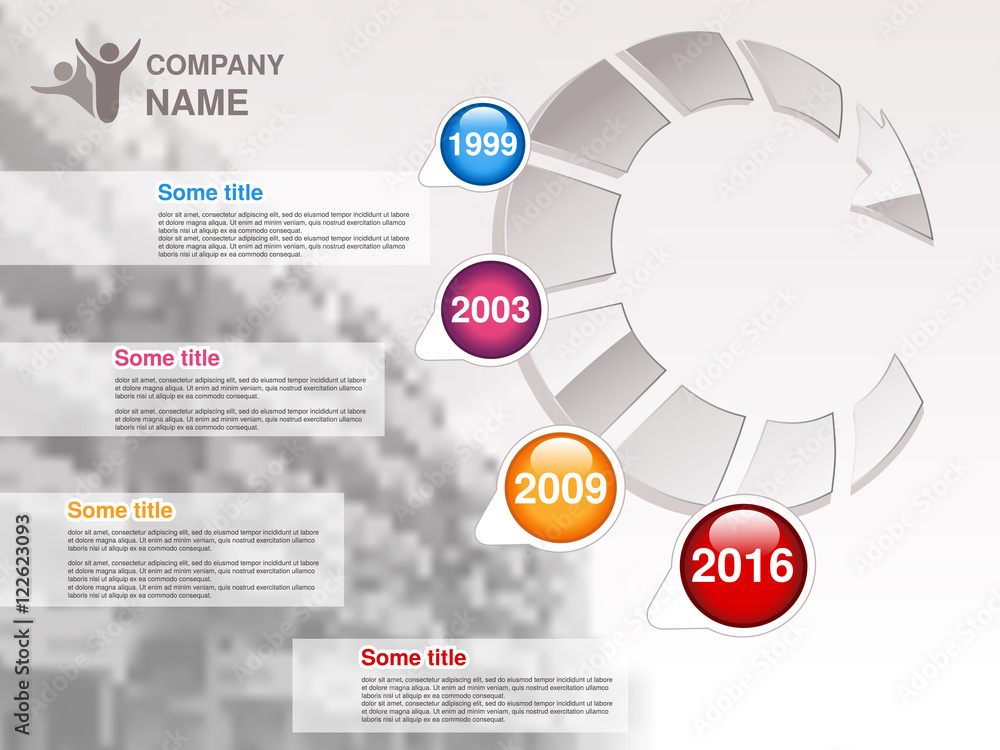 Vector timeline. Infographic template for company. Timeline with ...