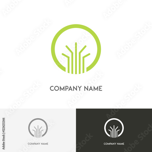 Nature logo - green tree symbol on the white background