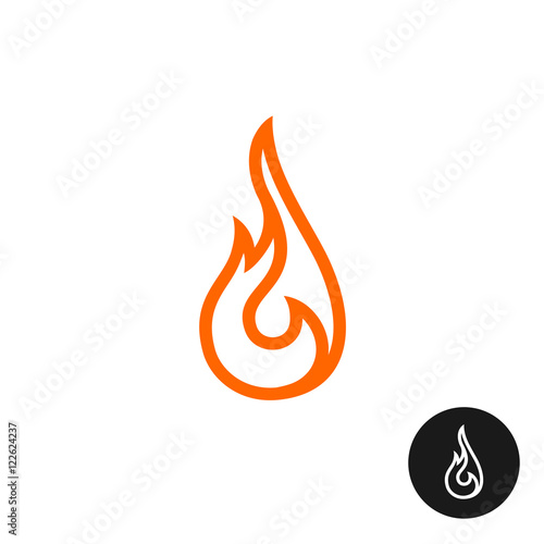 Fire linear icon. Elegance fire logo.