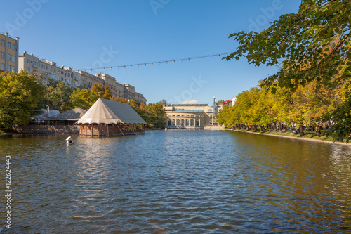 The view of the pond in summer, Chistoprudny Boulevard, Moscow photo