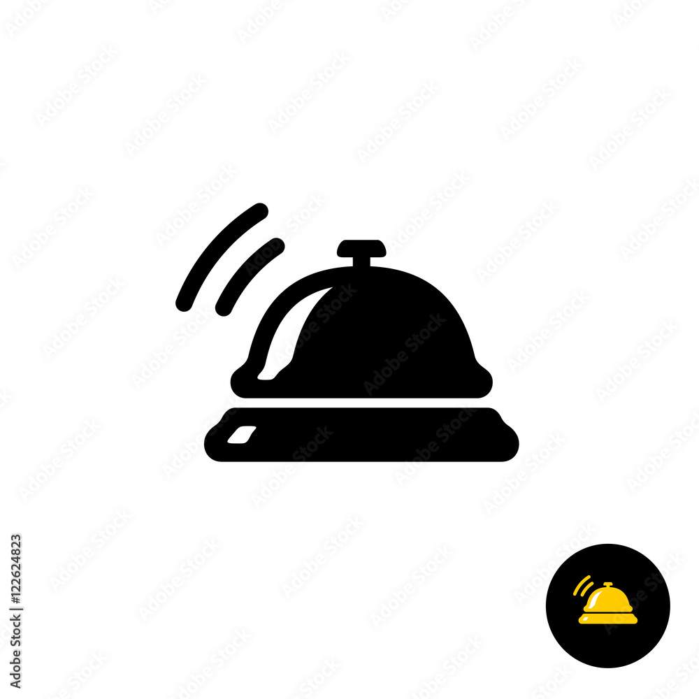 Fototapeta premium Hotel bell black icon