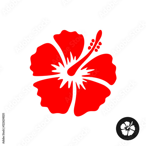 Hibiscus red flower illustration