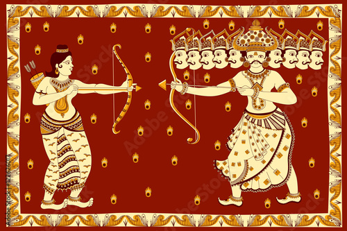 Rama killing Ravana during Dussehra