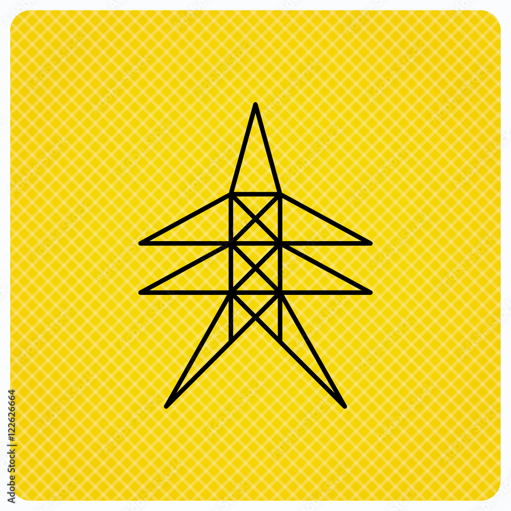 Electricity station icon. Power tower sign.