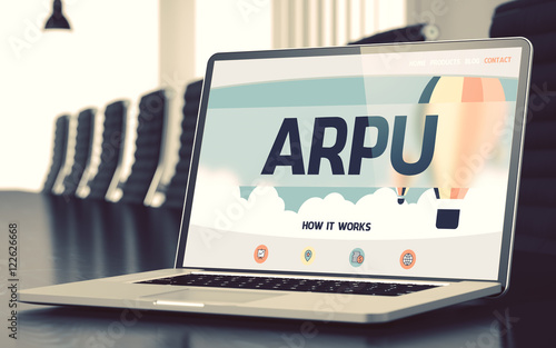 Arpu Concept on Laptop Screen. 3D.
