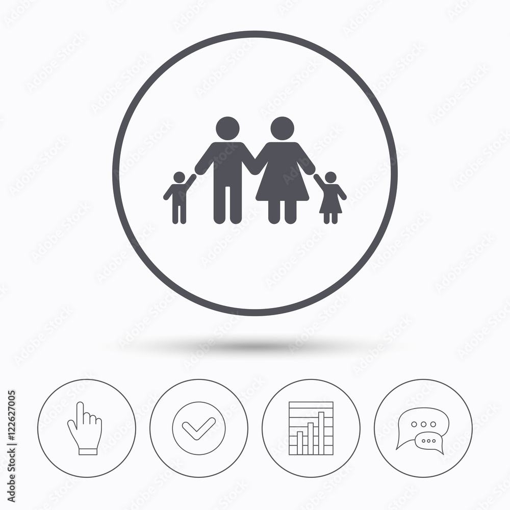 Family icon. Father, mother and child sign. Family icon. Father, mother and child sign.