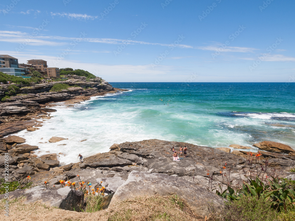Sydney, Australia, 07/07/2016, Bondi to Bronte Ocean Walk, Tamarama beach, New South wales. Beautiful blue sky on a warm summers day.