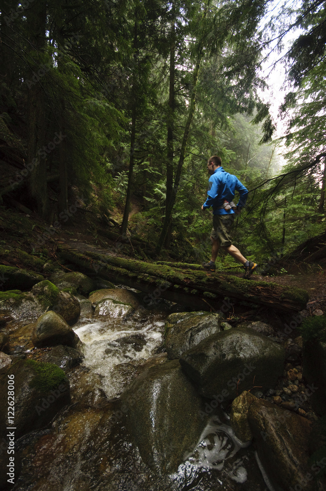 Trail running on Hollyburn Mountain. Cypress Bowl. West Vancouver. British Columbia. Canada Trail running on Hollyburn Mountain. Cypress Bowl. West Vancouver. British Columbia. Canada