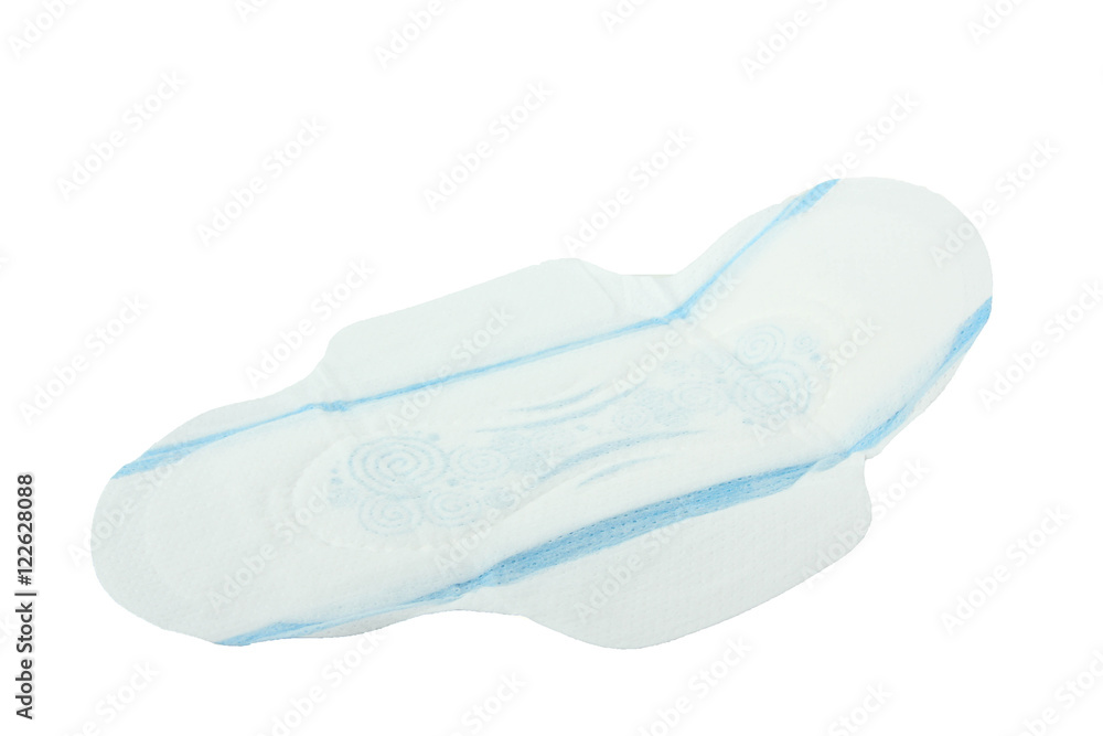 Feminine sanitary napkin on isolated white background.Menstruation Feminine sanitary napkin on isolated white background.Menstruation