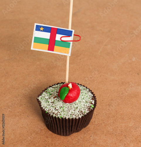 flag on a apple cupcake photo