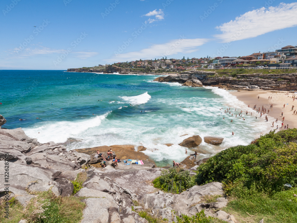 Sydney, Australia, 07/07/2016, Bondi to Bronte Ocean Walk, Tamarama beach, New South wales. Beautiful blue sky on a warm summers day.