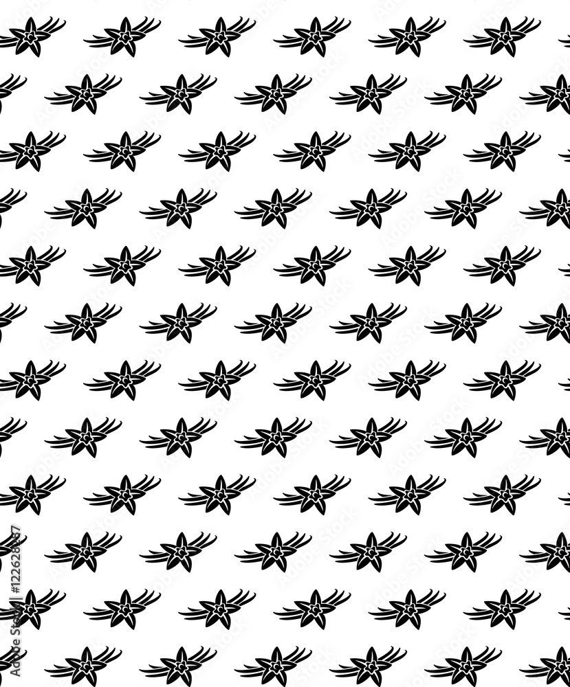 Vanilla flowers black seamless pattern Vanilla flowers black seamless pattern