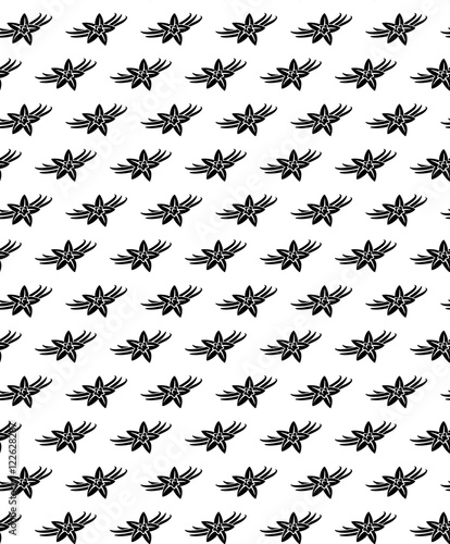 Vanilla flowers black seamless pattern