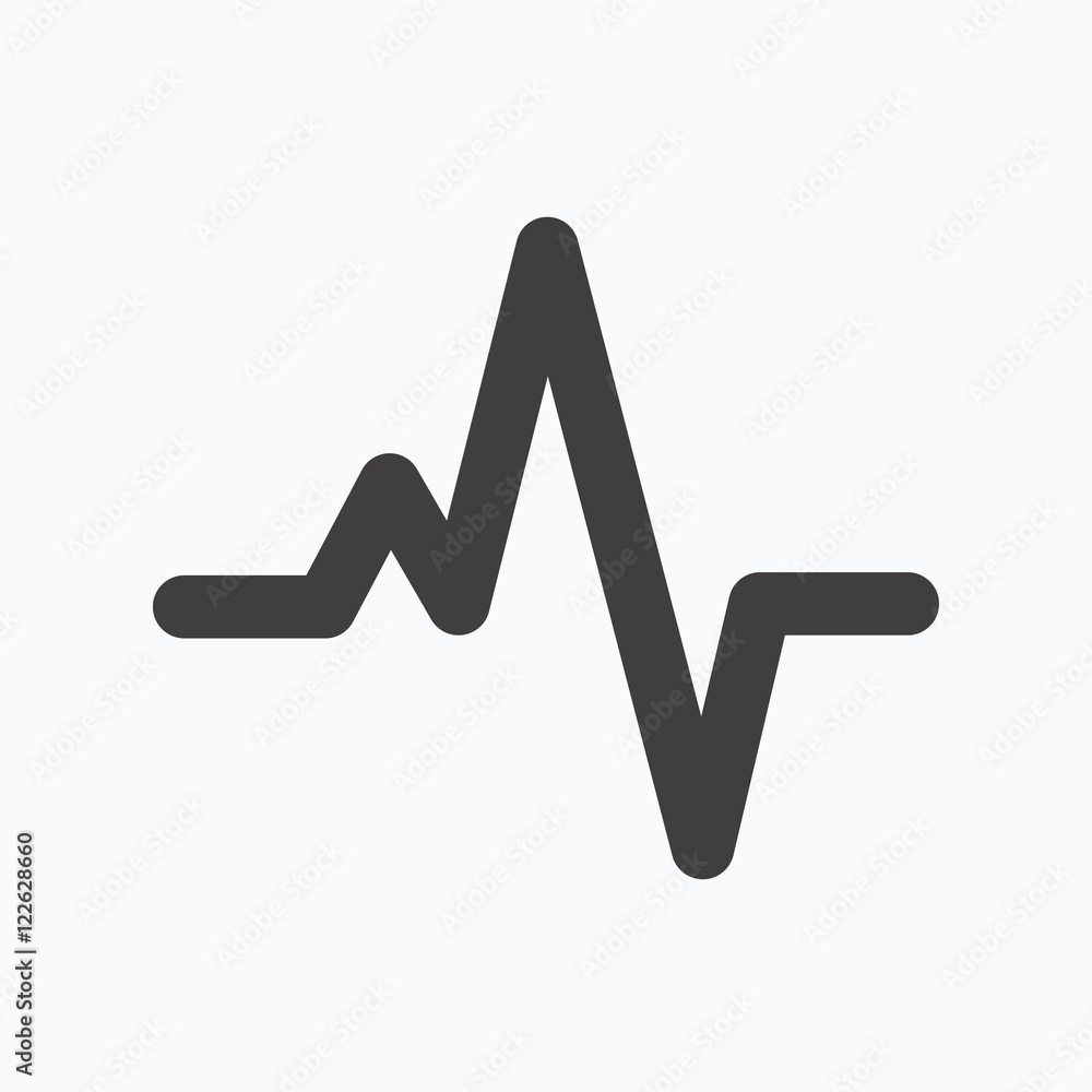 Heartbeat icon. Cardiology symbol. Heartbeat icon. Cardiology symbol.