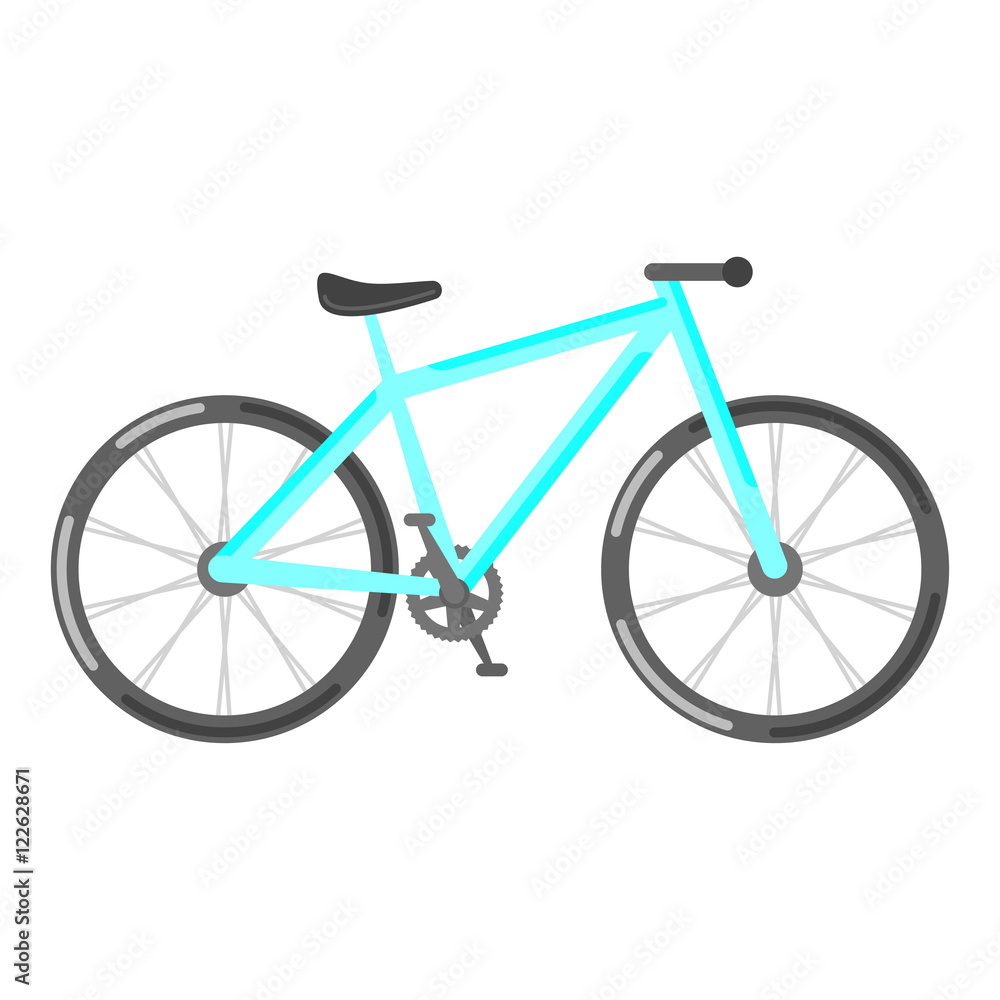 Vector flat style illustration of bicycle.