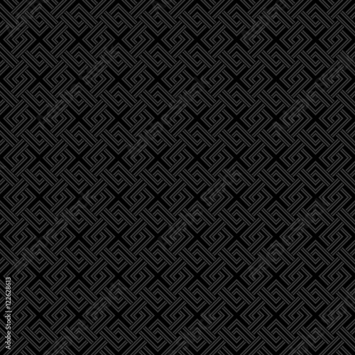 Geometric weave cross squares seamless pattern. Black and gray.