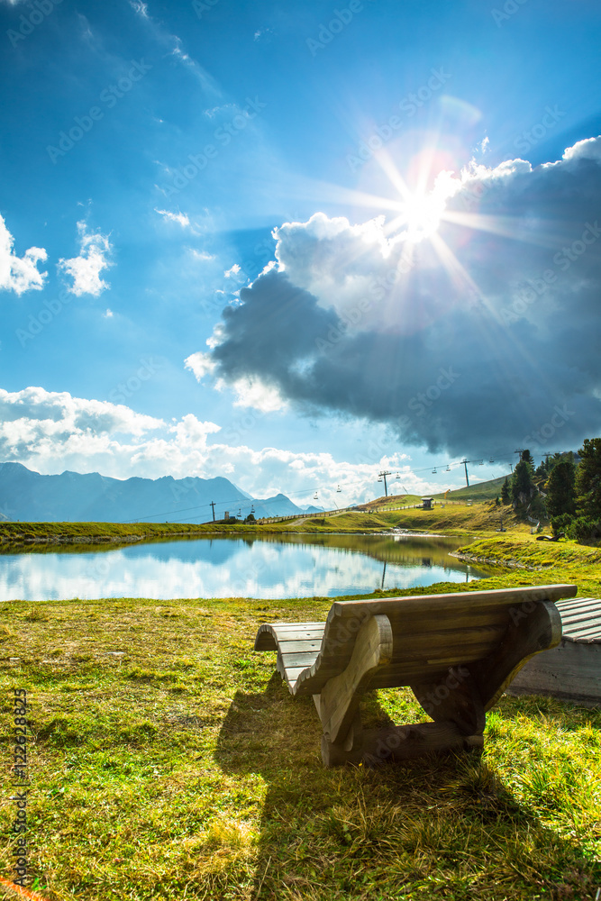 Lake at Zillertal Alps in Austria StockFoto Adobe Stock