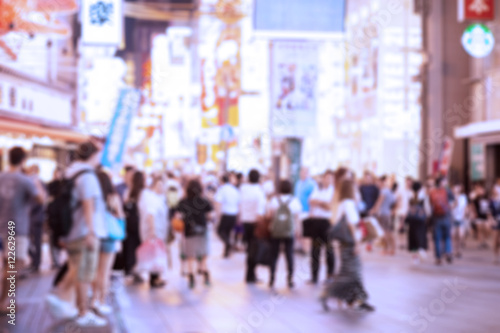 Blurred image of crowded people shopping