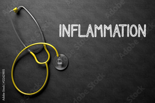 Chalkboard with Inflammation. 3D Illustration. photo