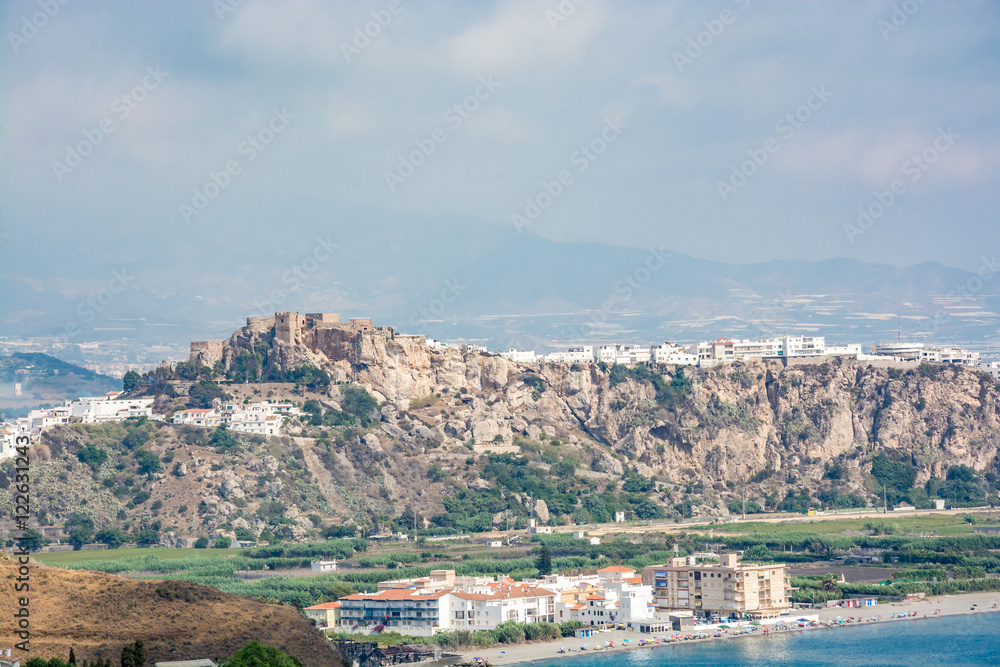 View of the castle of Salobrena (Castillo De Salobreña), Spain