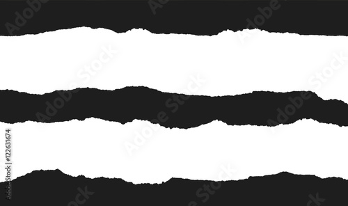 Torn paper vector, design element black and white