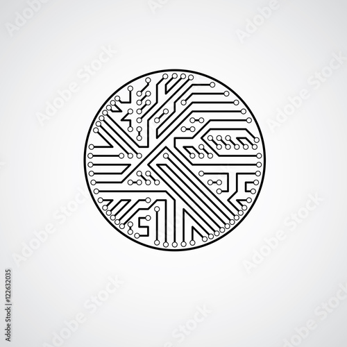 Technology communication cybernetic element. Vector abstract ill