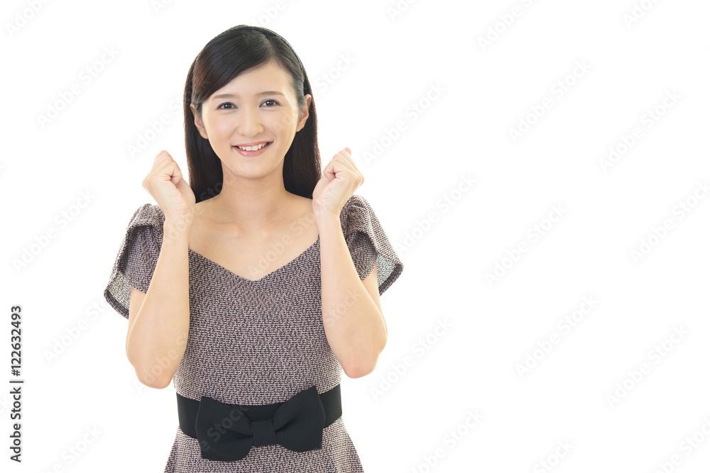 ガッツポーズの女性 ガッツポーズの女性