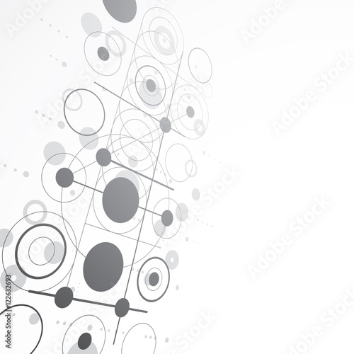 Bauhaus art dimensional composition, perspective grayscale modul