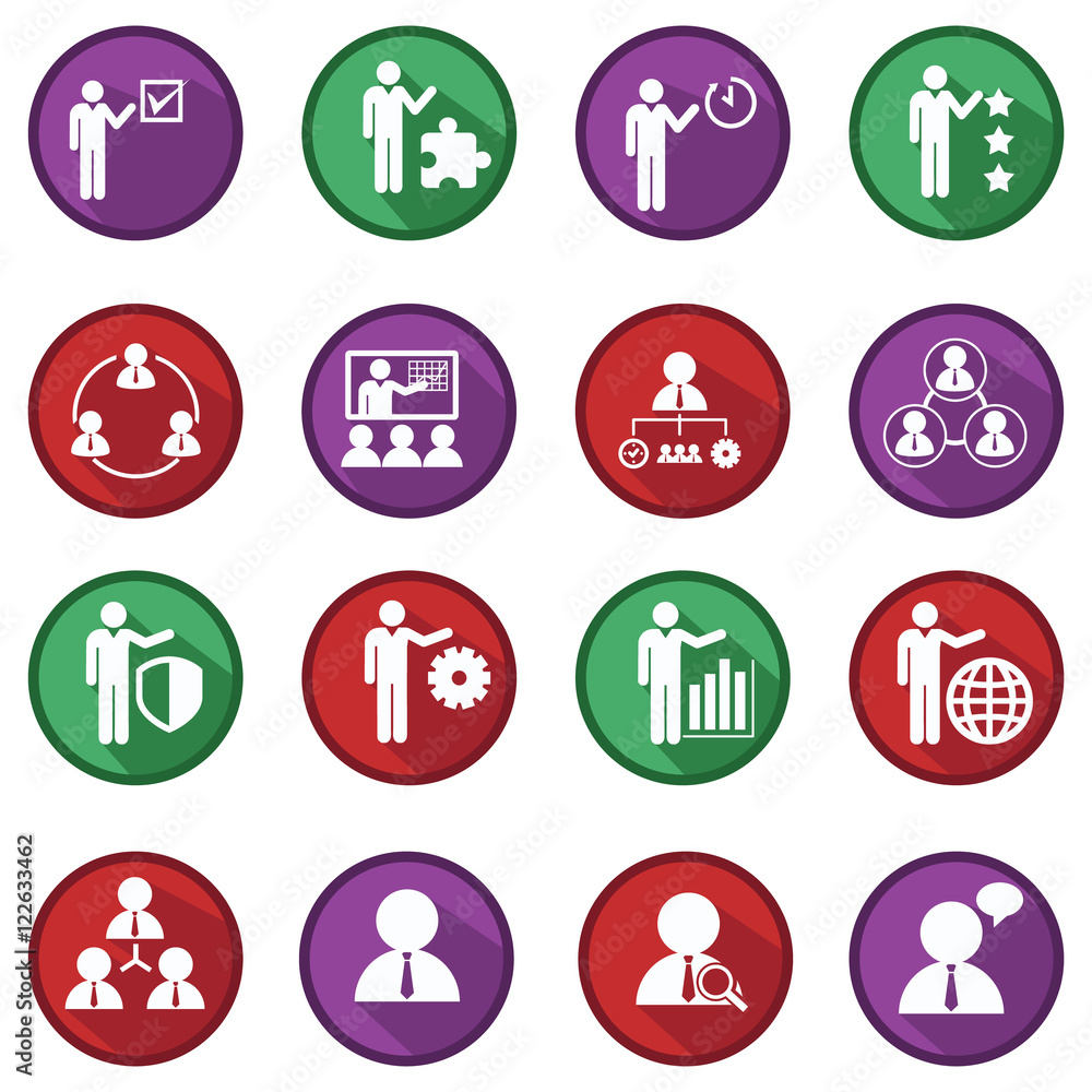 Human resources and management icons set Human resources and management icons set