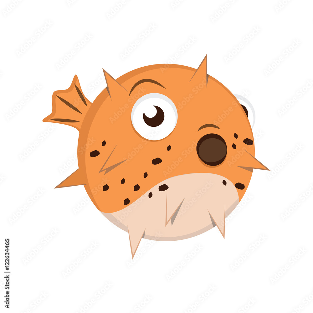 Cartoon puffer fish illustration Stock Vector | Adobe Stock