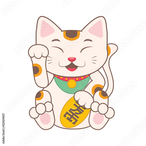 Cute cartoon Manekineko illustration