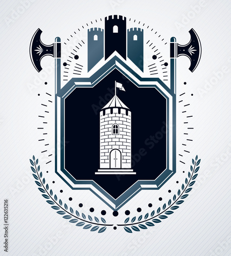 Heraldic sign, element, heraldry emblem, insignia, sign, vector.