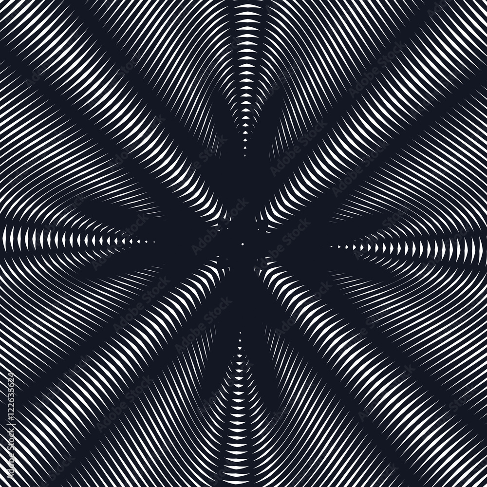 Illusive background with black chaotic lines, moire style. Contr Illusive background with black chaotic lines, moire style. Contr