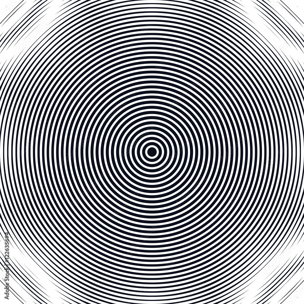 Striped  psychedelic background with black and white moire lines