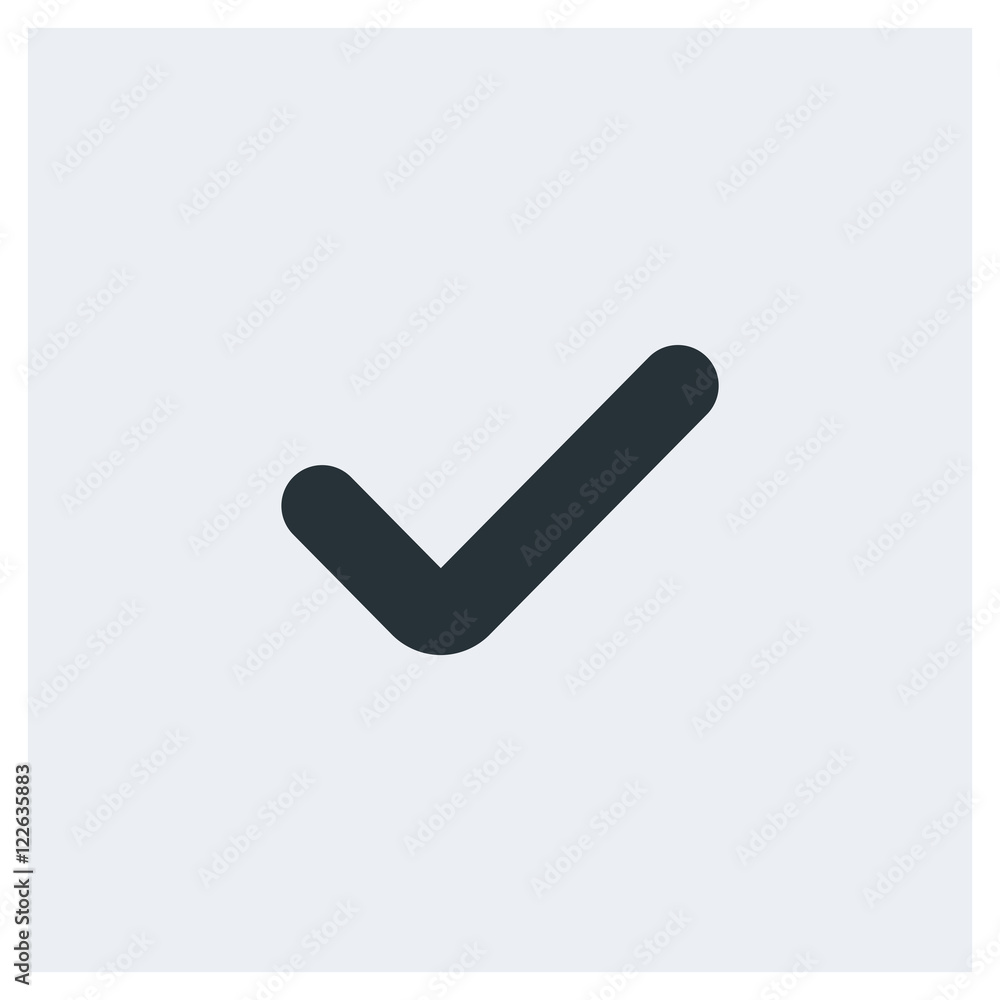 Check icon, image jpg, vector eps, flat web, material icon, icon with long shadow on grey background Check icon, image jpg, vector eps, flat web, material icon, icon with long shadow on grey background