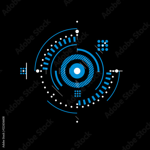 Bauhaus art, decorative modular vector blue wallpaper made using