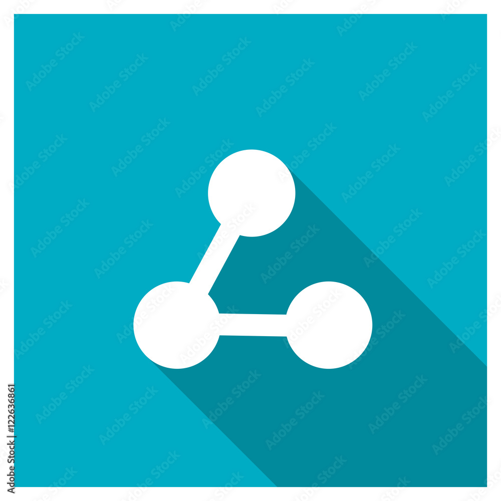 Share icon, image jpg, vector eps, flat web, material icon, icon with long shadow on blue background Share icon, image jpg, vector eps, flat web, material icon, icon with long shadow on blue background