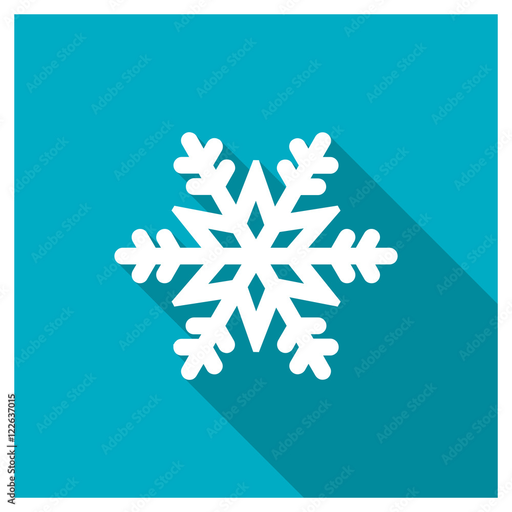 Snow icon, image jpg, vector eps, flat web, material icon, icon with long shadow on blue background Snow icon, image jpg, vector eps, flat web, material icon, icon with long shadow on blue background