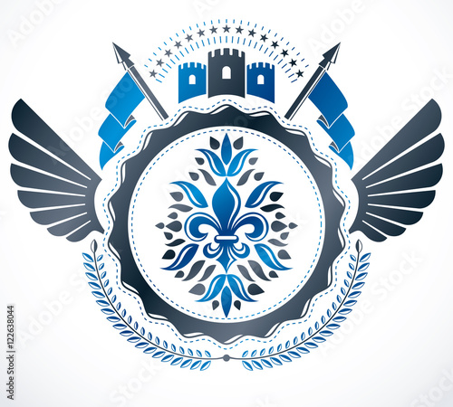 Heraldic design, vector vin...