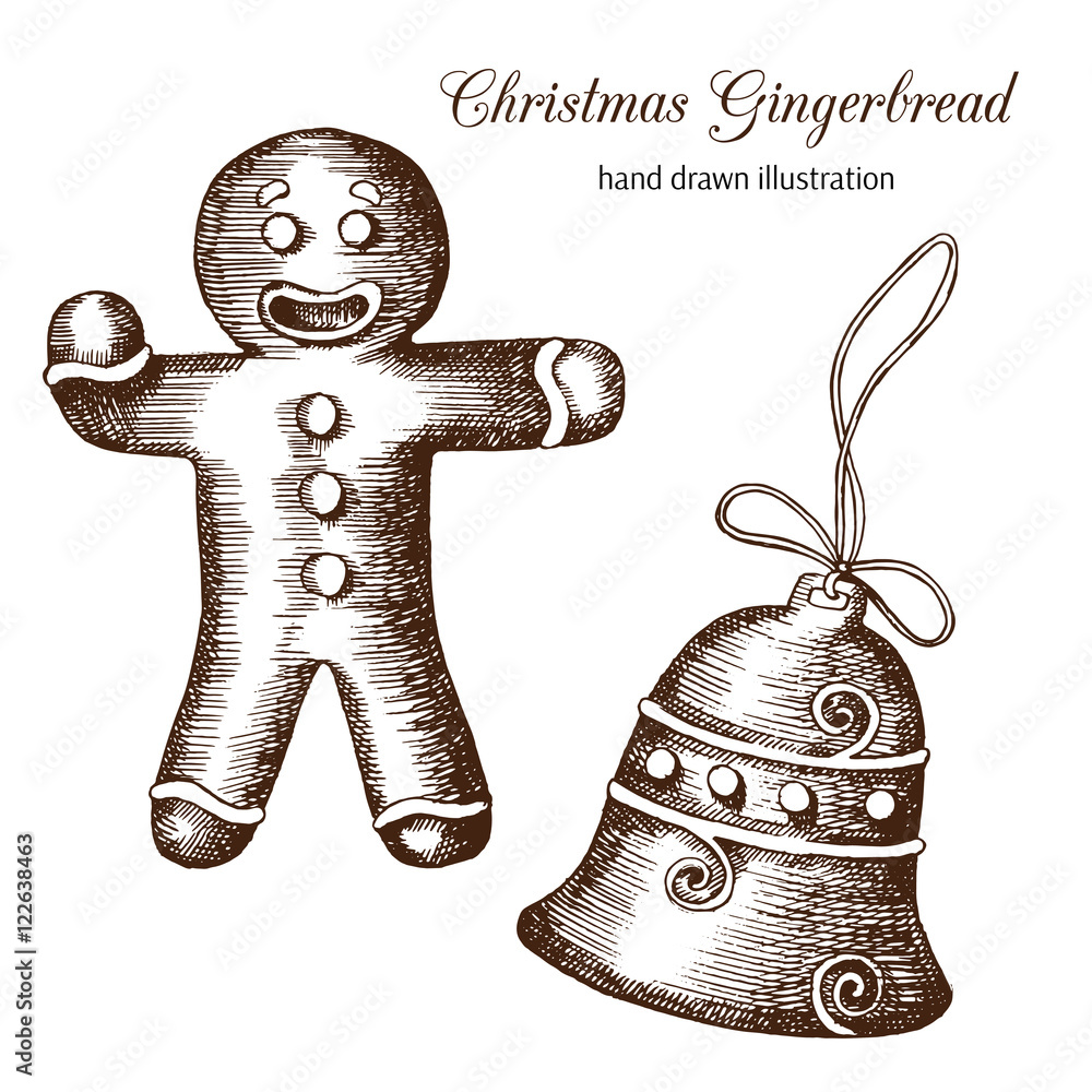 Detailed drawing of smiling gingerbread man with stripes png download -  3724*4116 - Free Transparent Gingerbread Man Drawing png Download. -  CleanPNG / KissPNG