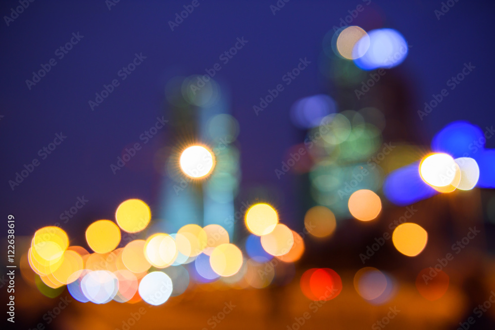 City light blur bokeh, defocused background.